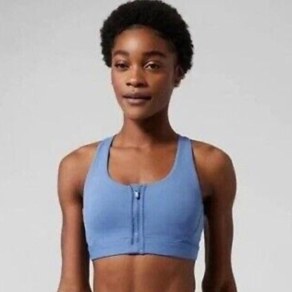 Athleta Sports Bra Ultimate Zip Front Bra A-C Cup Sz XL
